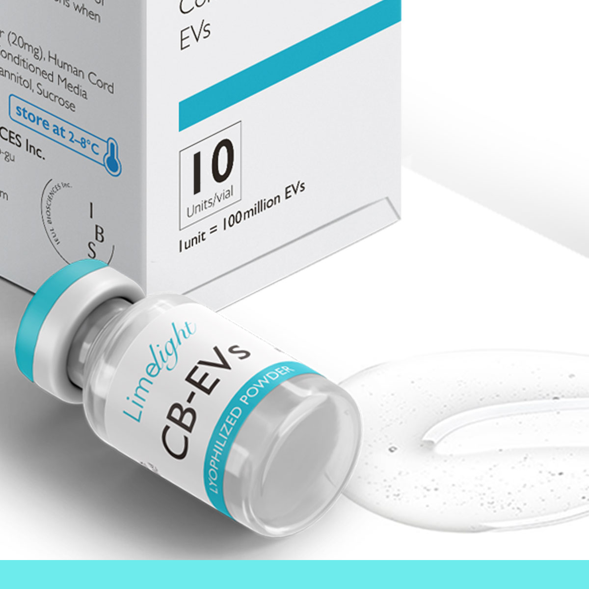 SAMPLE: LimeLight Exosomes CB-EVs 10units/20mg (1Vial/Box): $65 per Box and 5 Boxes MAX