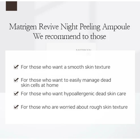 MATRIGEN: Revive Night Peeling Ampoule (50ML / Per BOX)_Retail $50