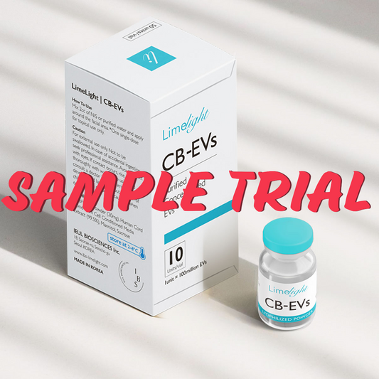 SAMPLE: LimeLight Exosomes CB-EVs 10units/20mg (1Vial/Box): $65 per Box and 5 Boxes MAX